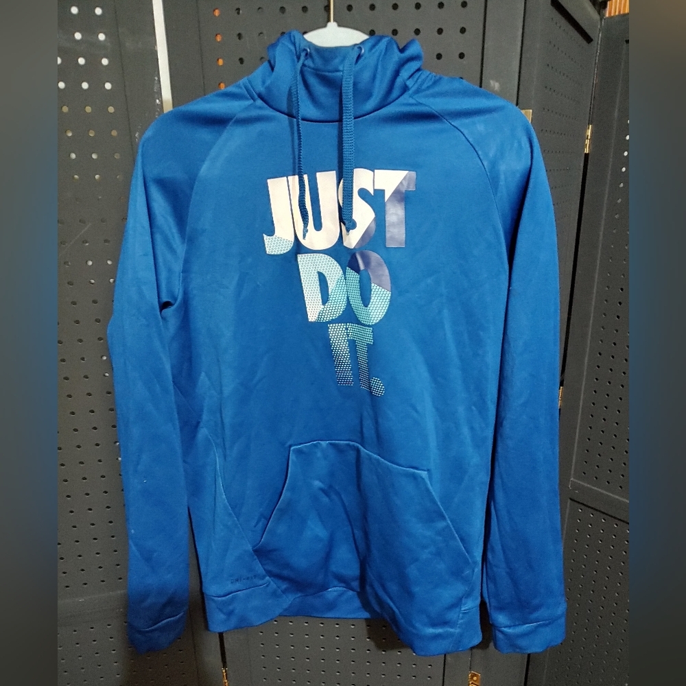 Nike Royal Blue Hoodie with Bold Slogan